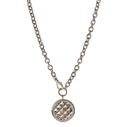 Chanel Quilted CC Pendant Chain Necklace Light Gold 1 of 5