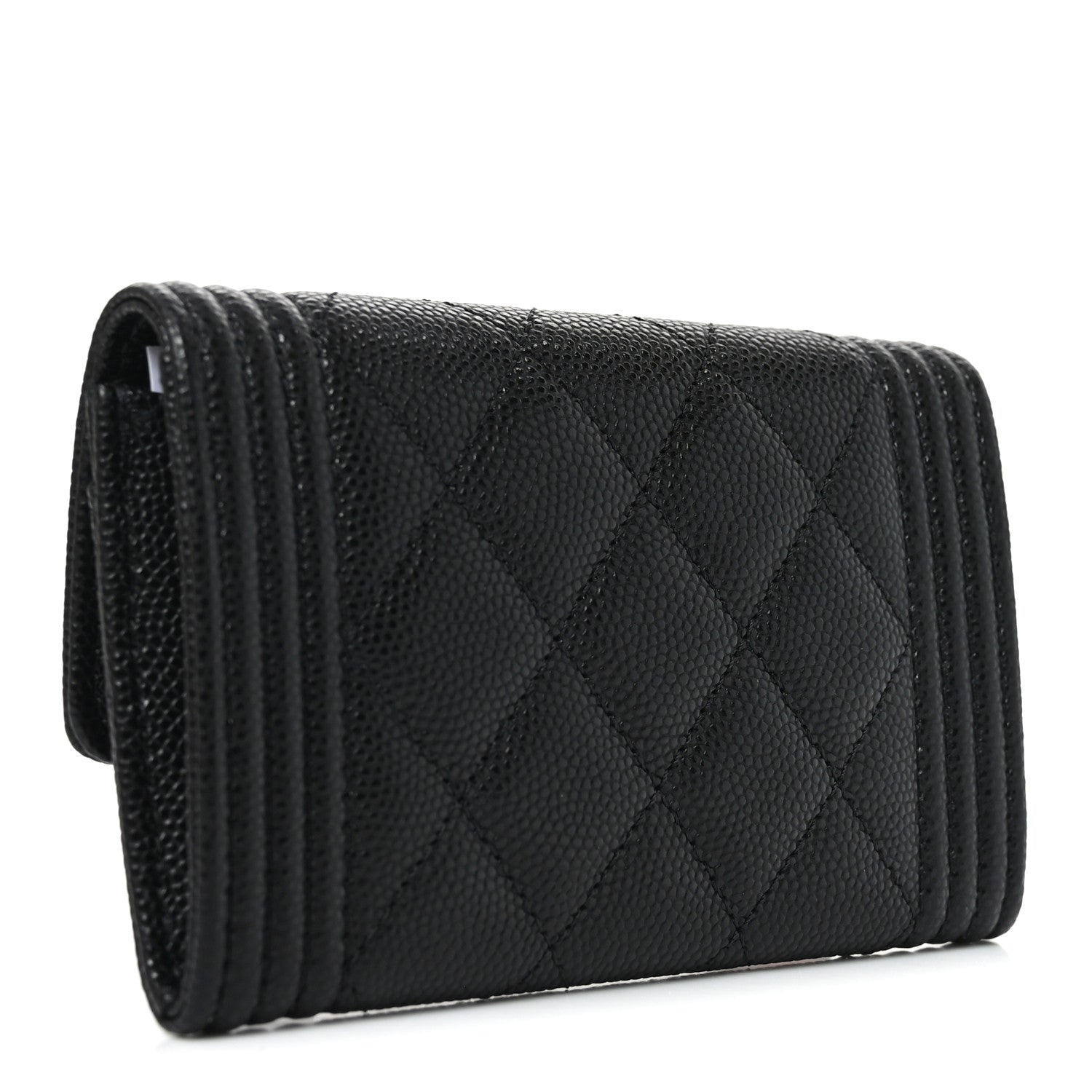 Chanel Caviar Quilted Boy Flap Card Holder Black 3 of 9