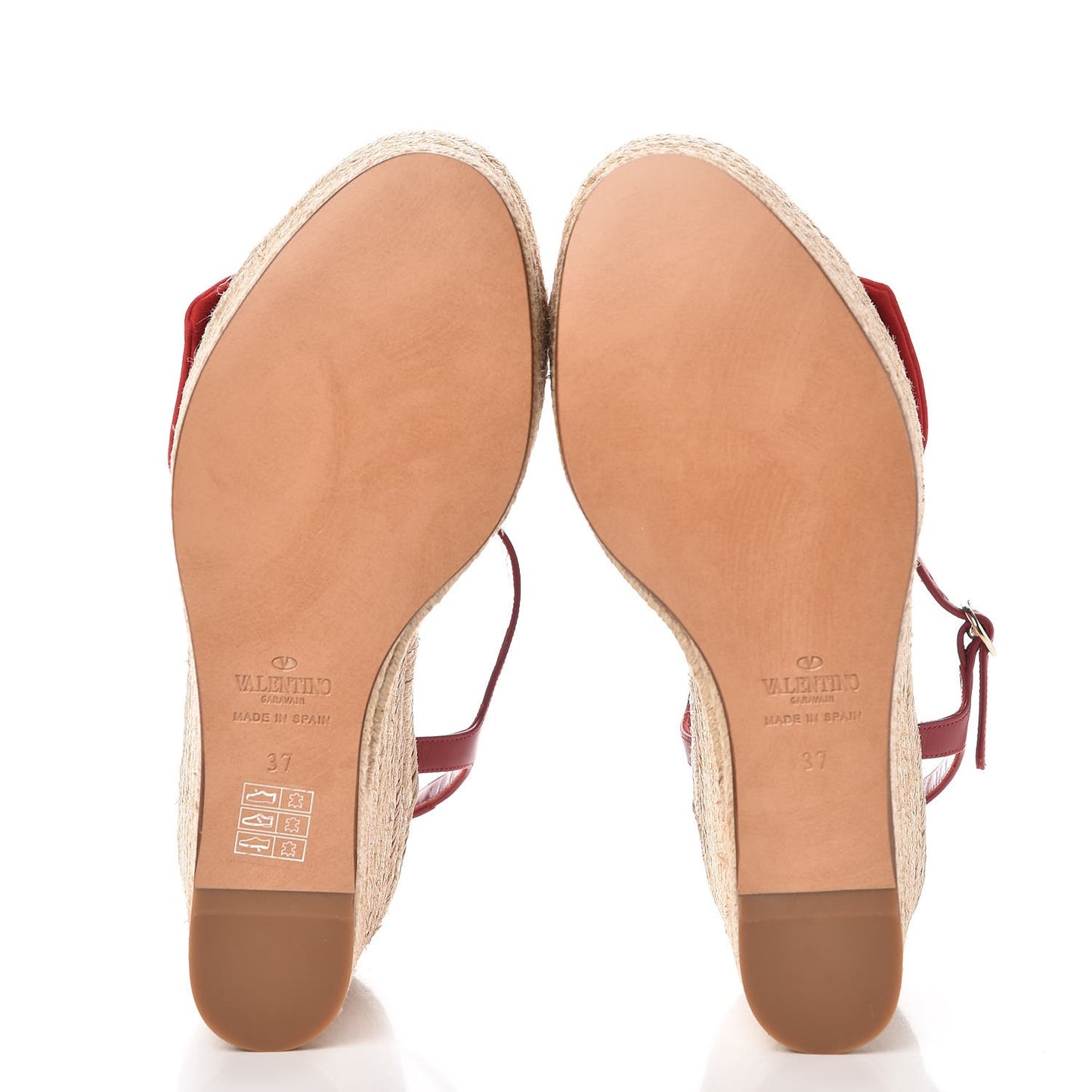 Suede Calfskin Tropical Bow Espadrille Platform Wedge Sandals 37 Red