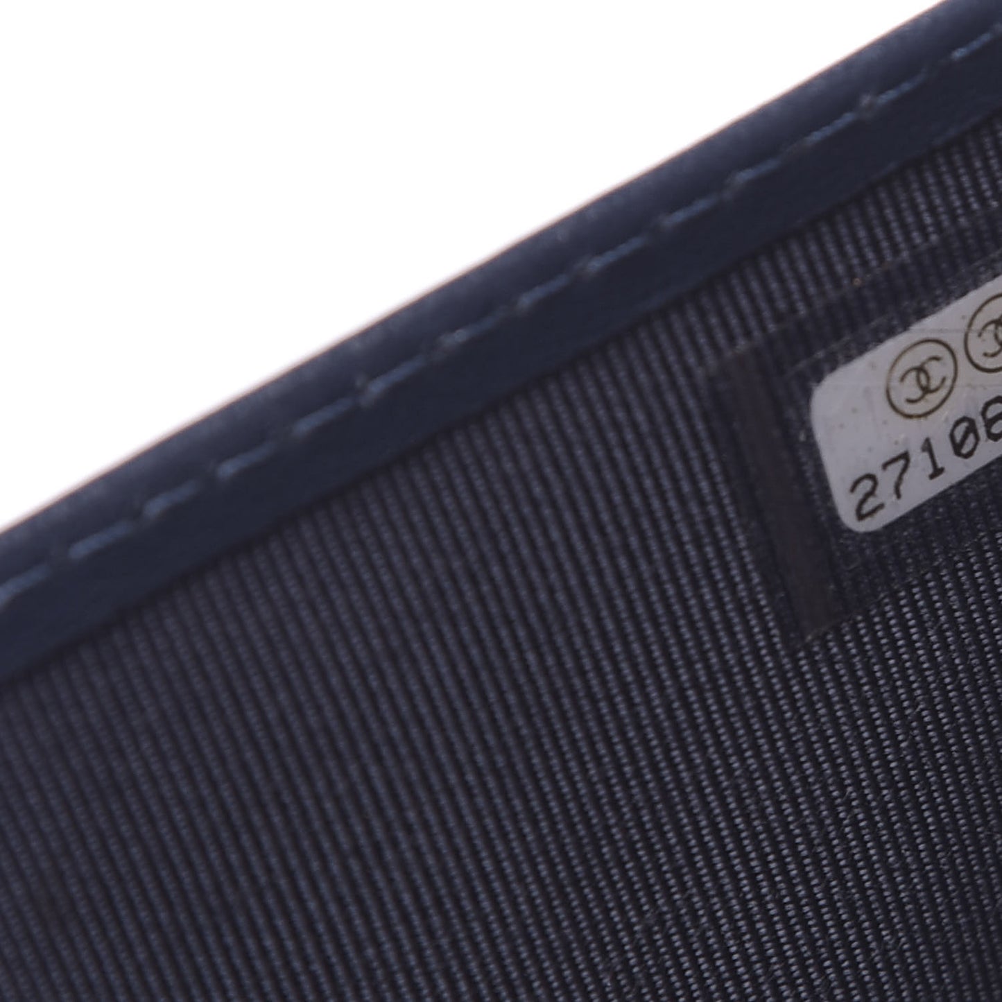 Caviar Quilted Compact Flap Wallet Navy