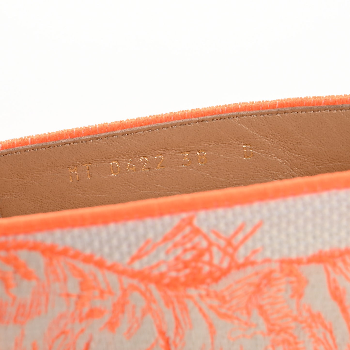 Embroidered Toile De Jouy Granville Espadrille 38 38 White Orange
