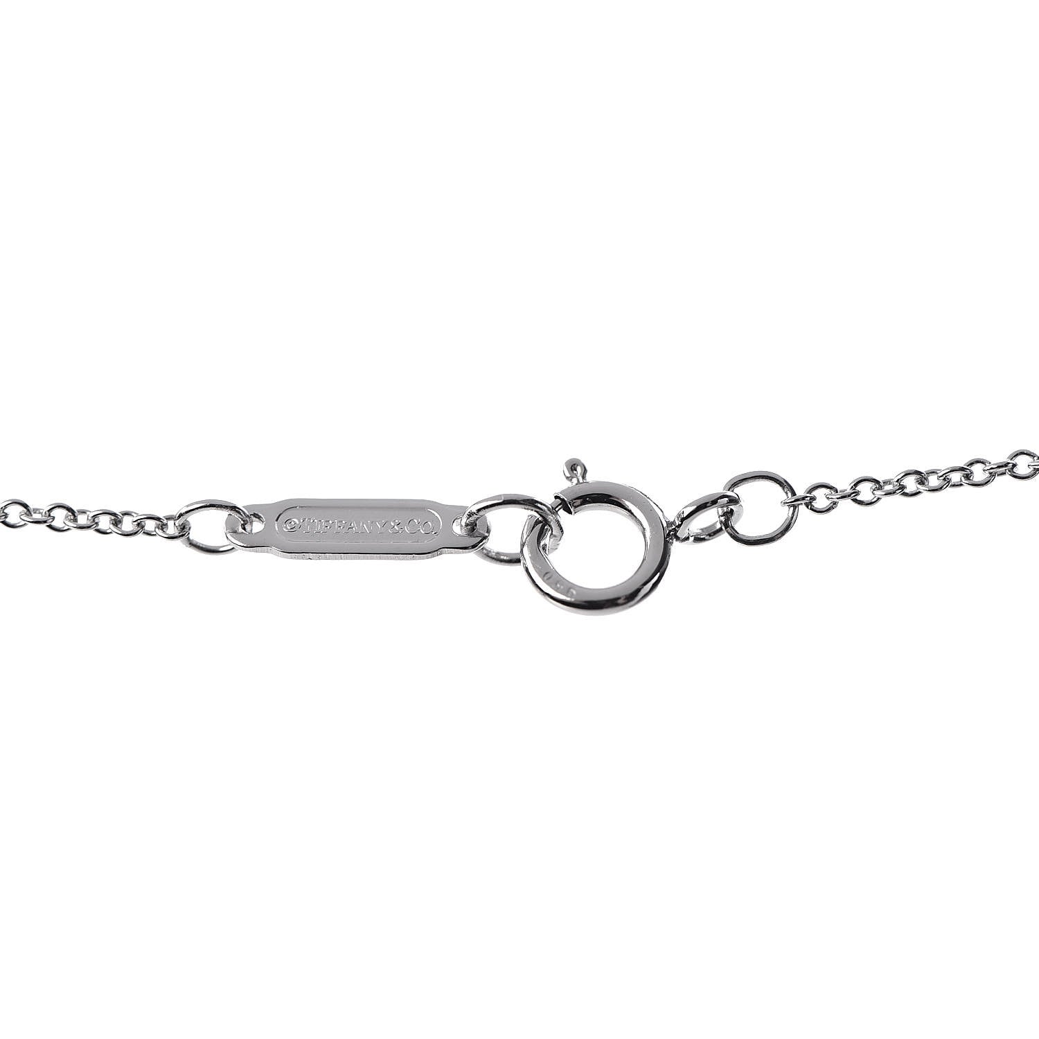 Tiffany Platinum Diamond Triple Circlet Pendant Necklace 5 of 7