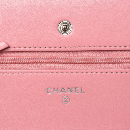 Chanel Lambskin Quilted Crossing Wallet on Chain WOC Pink 6 of 10