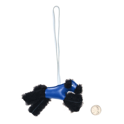 Hermes Milo Lambskin Shearling Budy Charm Bleu Saphir Black Bleu Brume 2 of 4