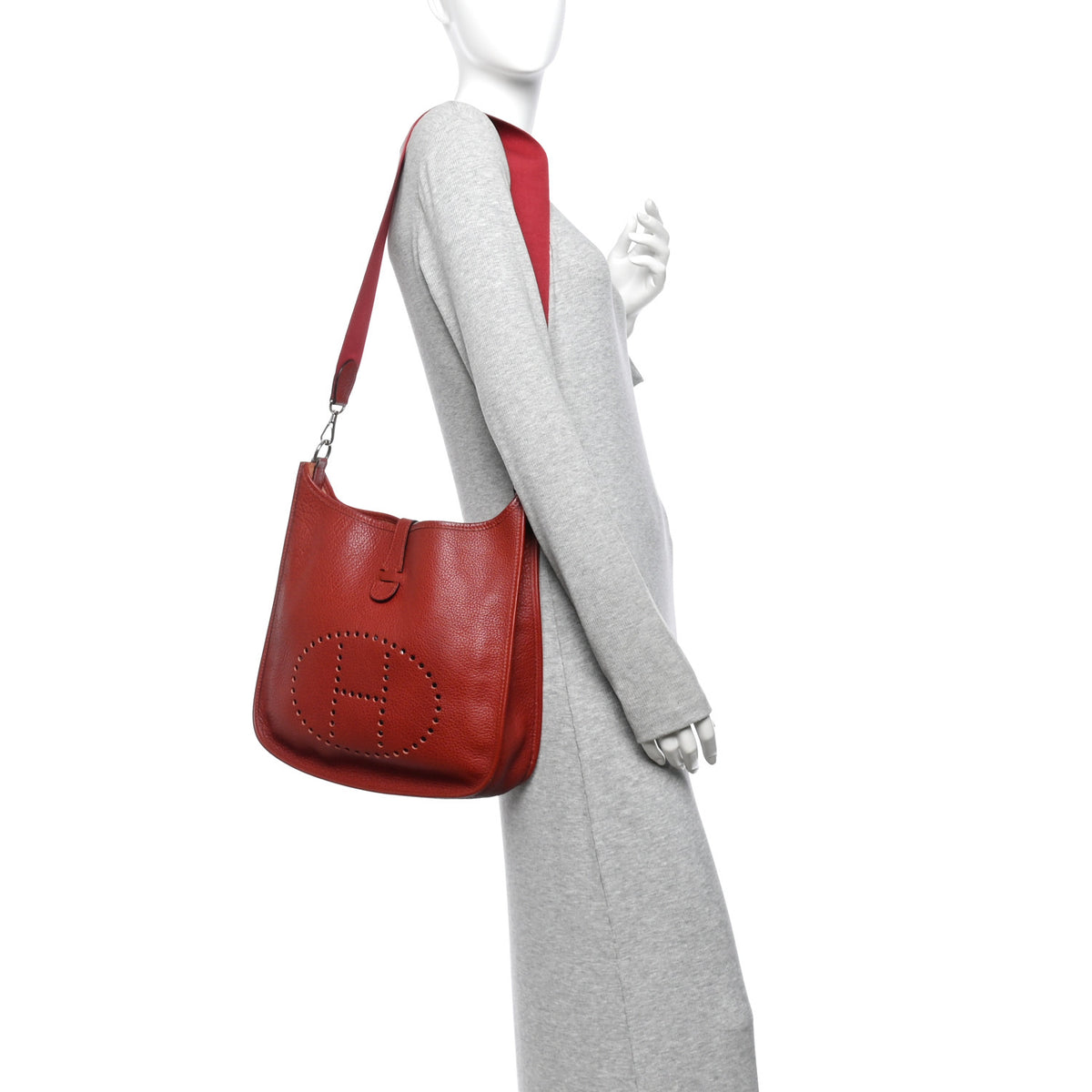 Hermes Buffle Skipper Evelyne GM Rouge H 2 of 11