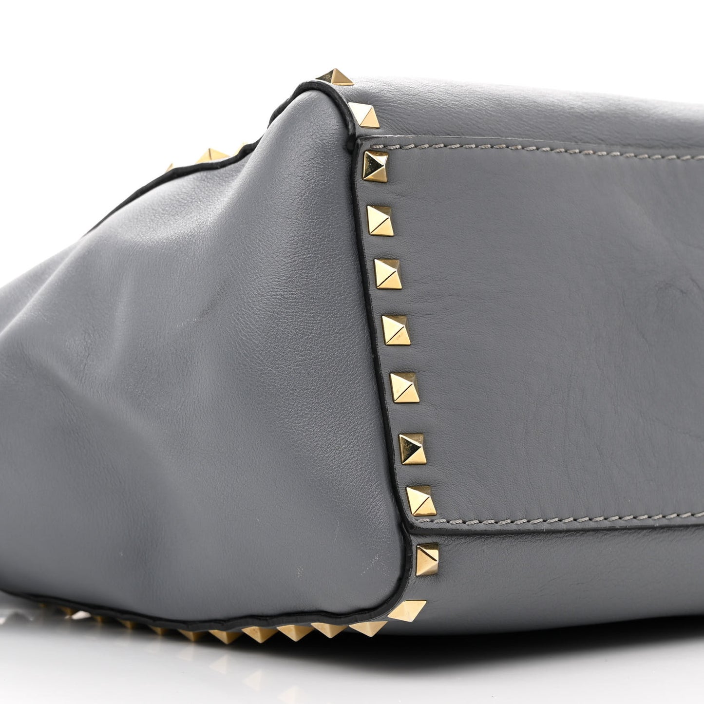 Vitello Rockstud Double Handle Tote London Stone