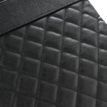 Chanel Caviar Quilted Mademoiselle Vintage Large Zip Pouch Black 10 of 11