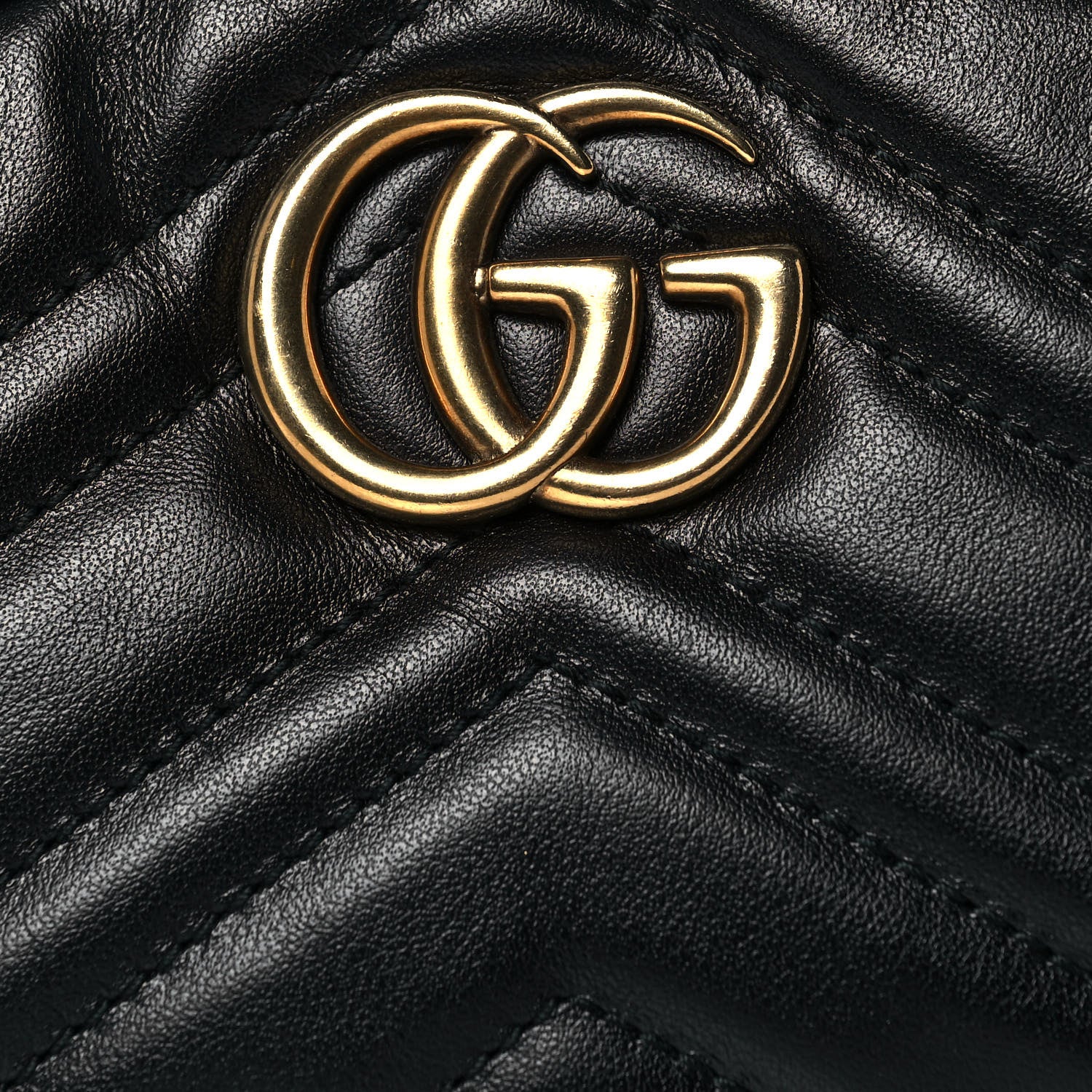 Gucci Calfskin Matelasse GG Marmont Belt Bag 95 38 Black 8 of 15