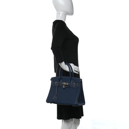 Hermes Togo Bi-Color Birkin 30 Bleu de Malte Ciel 2 of 12