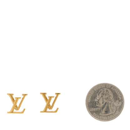 Louis Vuitton Metal LV Iconic Earrings Gold 2 of 4