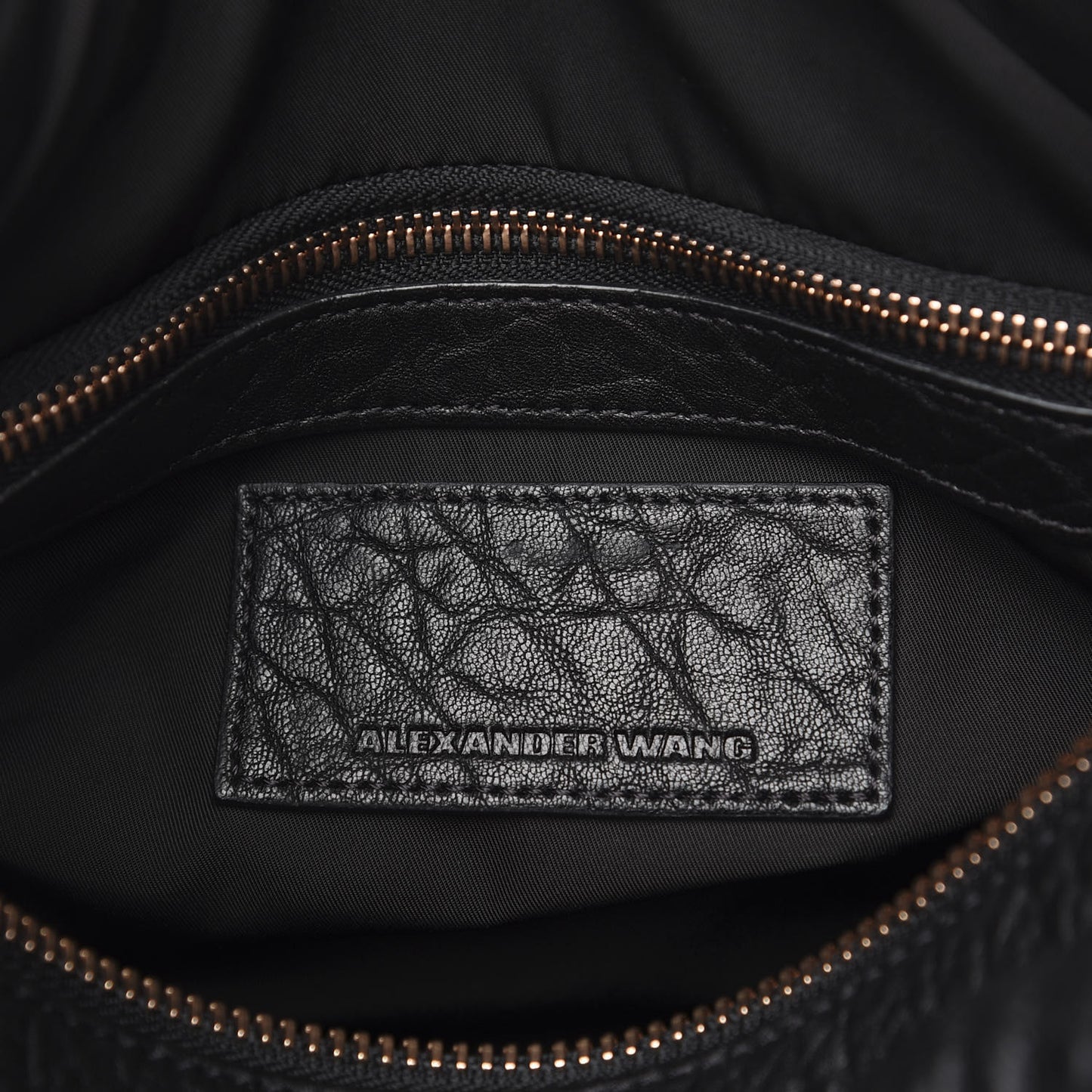 Pebbled Lambskin Rocco Black Rose Gold Hardware