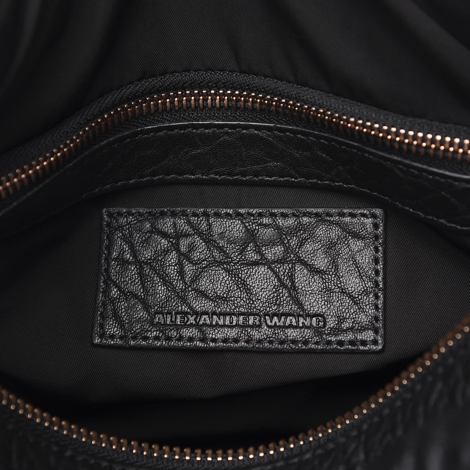 Alexander Wang Pebbled Lambskin Rocco Black Rose Gold Hardware 5 of 9