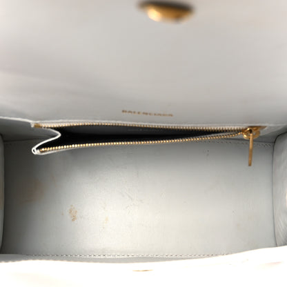 Balenciaga Calfskin Crocodile Embossed Small Hourglass Top Handle Bag White 5 of 9