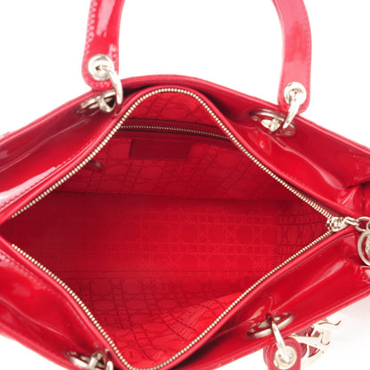 Christian Dior Patent Cannage Large Lady Dior Red 5 of 7