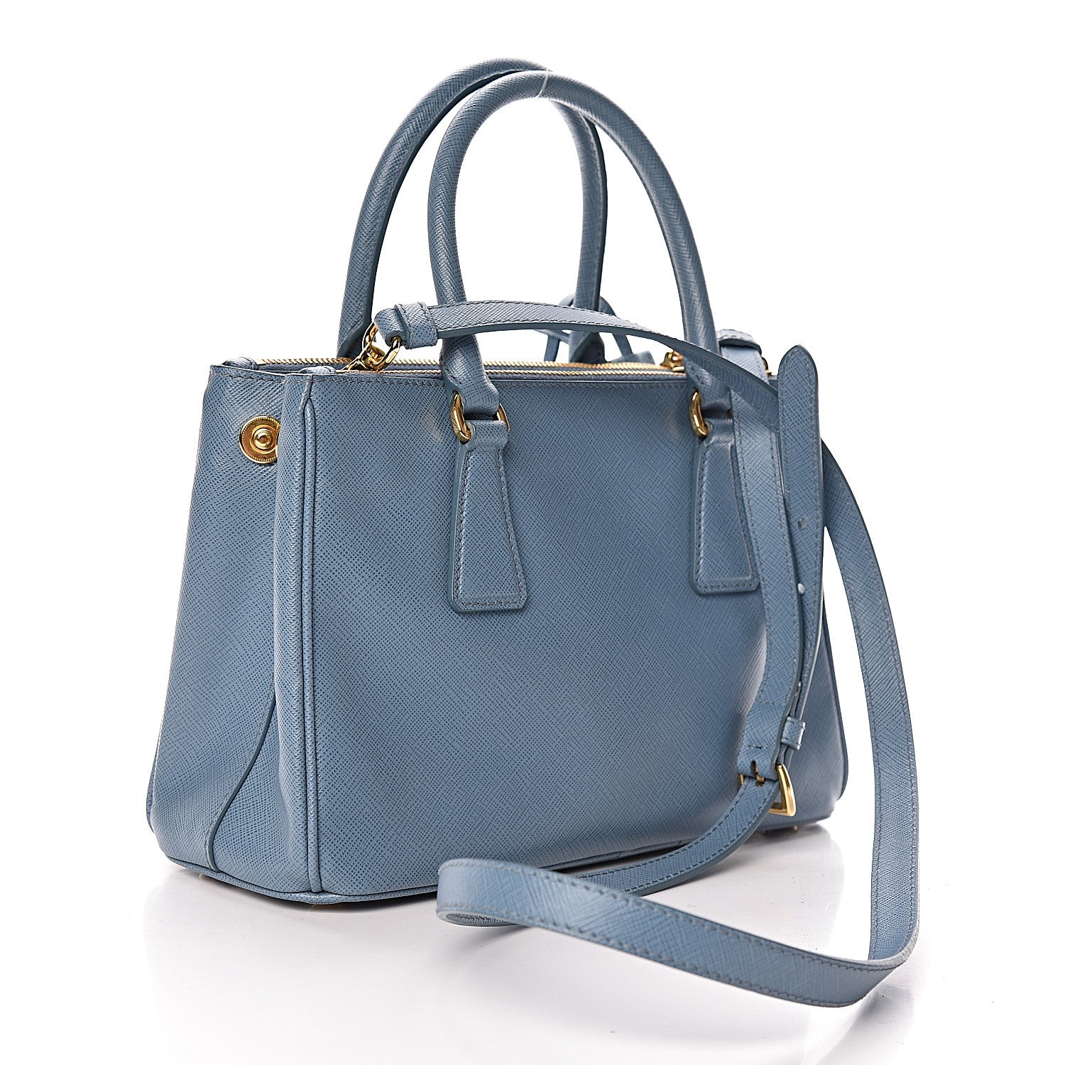 Prada Saffiano Galleria Mini Double Zip Tote Aviazione 3 of 10