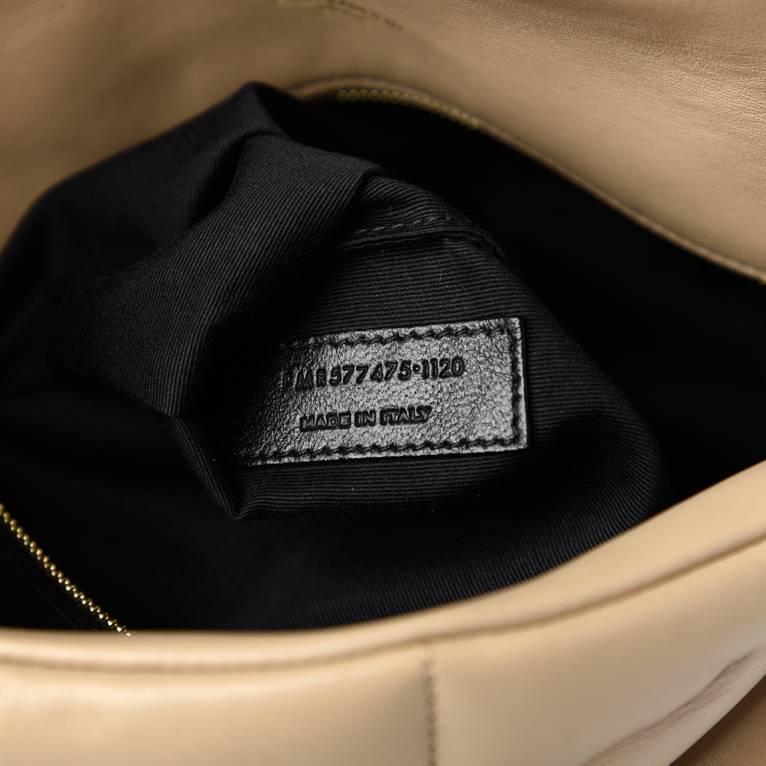Saint Laurent Lambskin Quilted Medium Loulou Puffer Monogram Chain Satchel Dark Beige 9 of 10