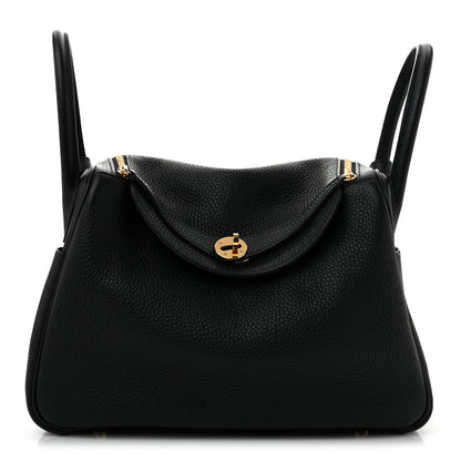 Hermes Taurillon Clemence Lindy 30 Black 1 of 14