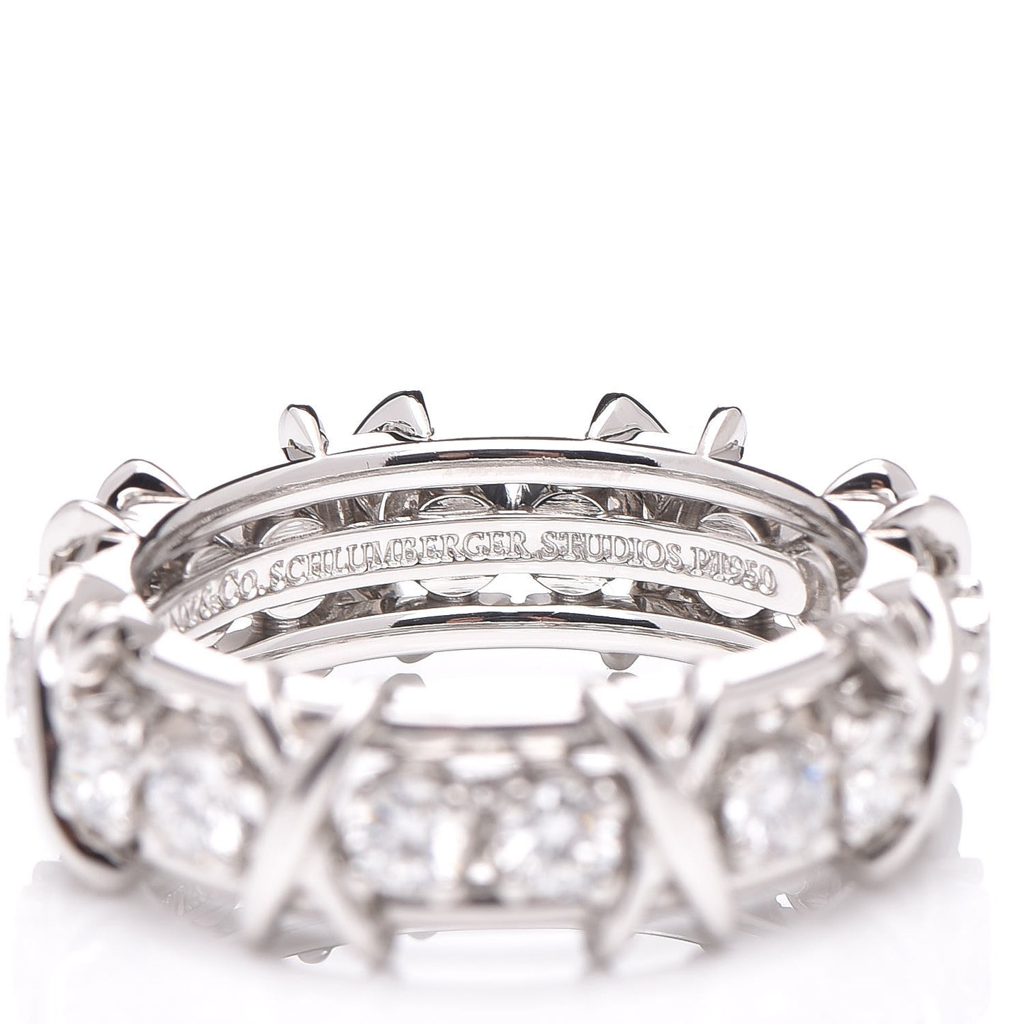 Platinum Diamond Schlumberger Sixteen Stone Ring 52 6