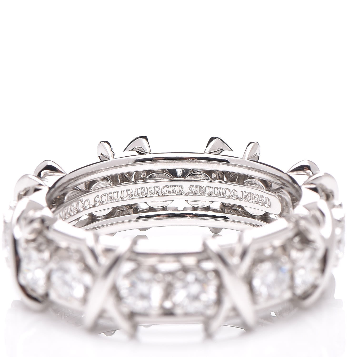 Tiffany Platinum Diamond Schlumberger Sixteen Stone Ring 52 6 5 of 6