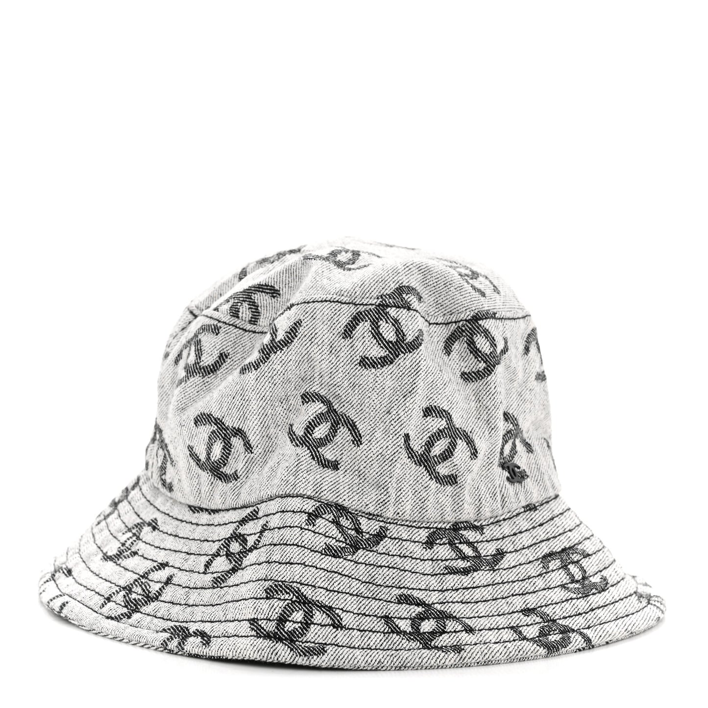 Denim CC Bucket Hat L White Black