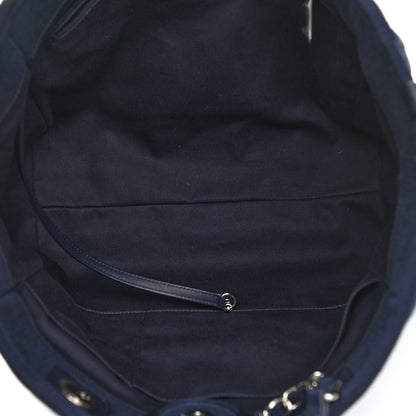 Chanel Mixed Fibers Small Deauville Tote Navy 6 of 11