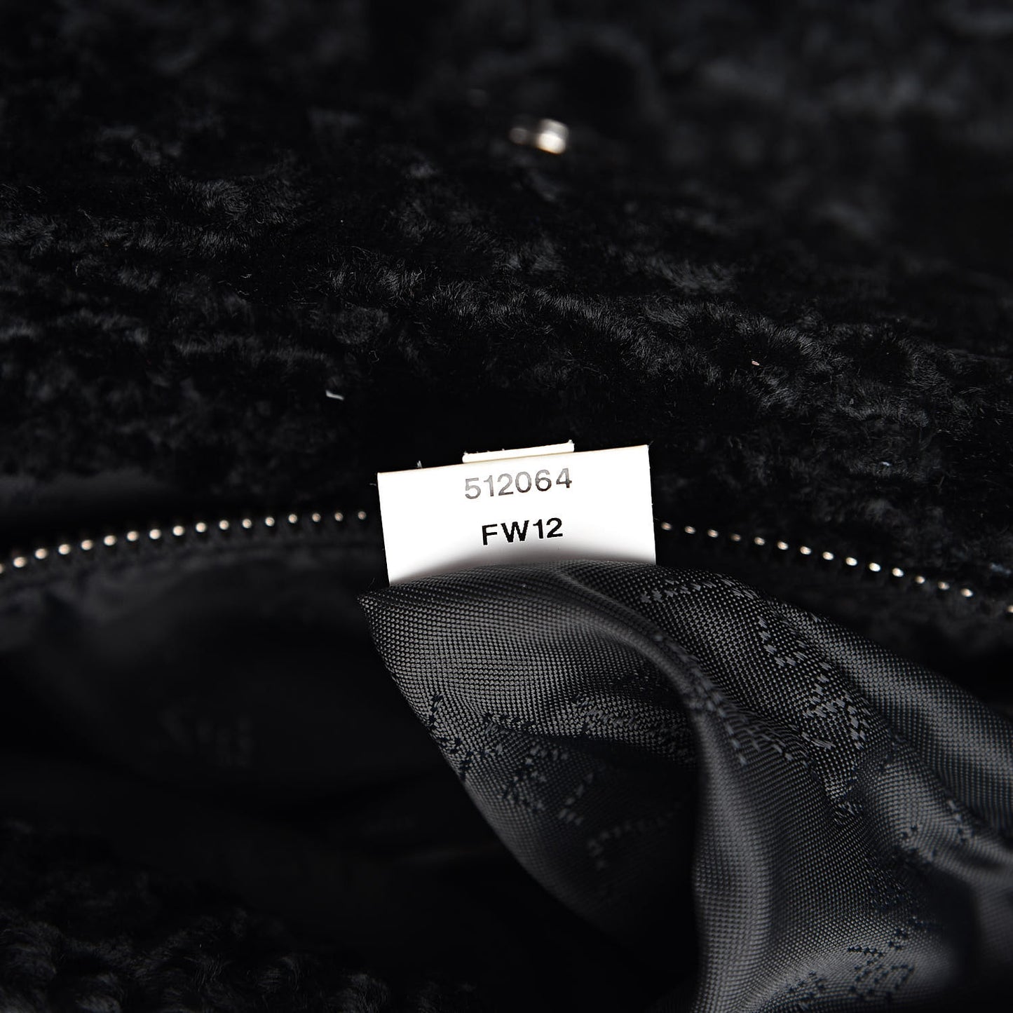 Crushed Velvet Small Falabella Tote Black
