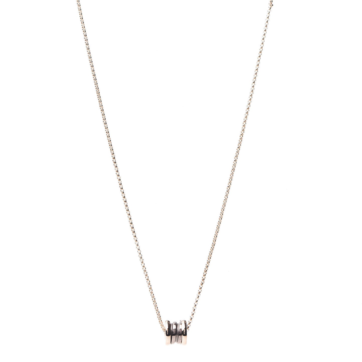 18K Rose Gold Cermet Small B.Zero1 Pendant Necklace