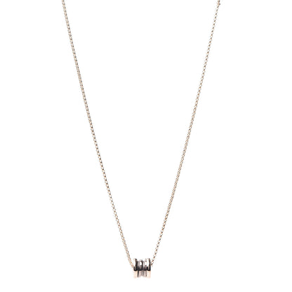 Bulgari 18K Rose Gold Cermet Small B.Zero1 Pendant Necklace 1 of 7