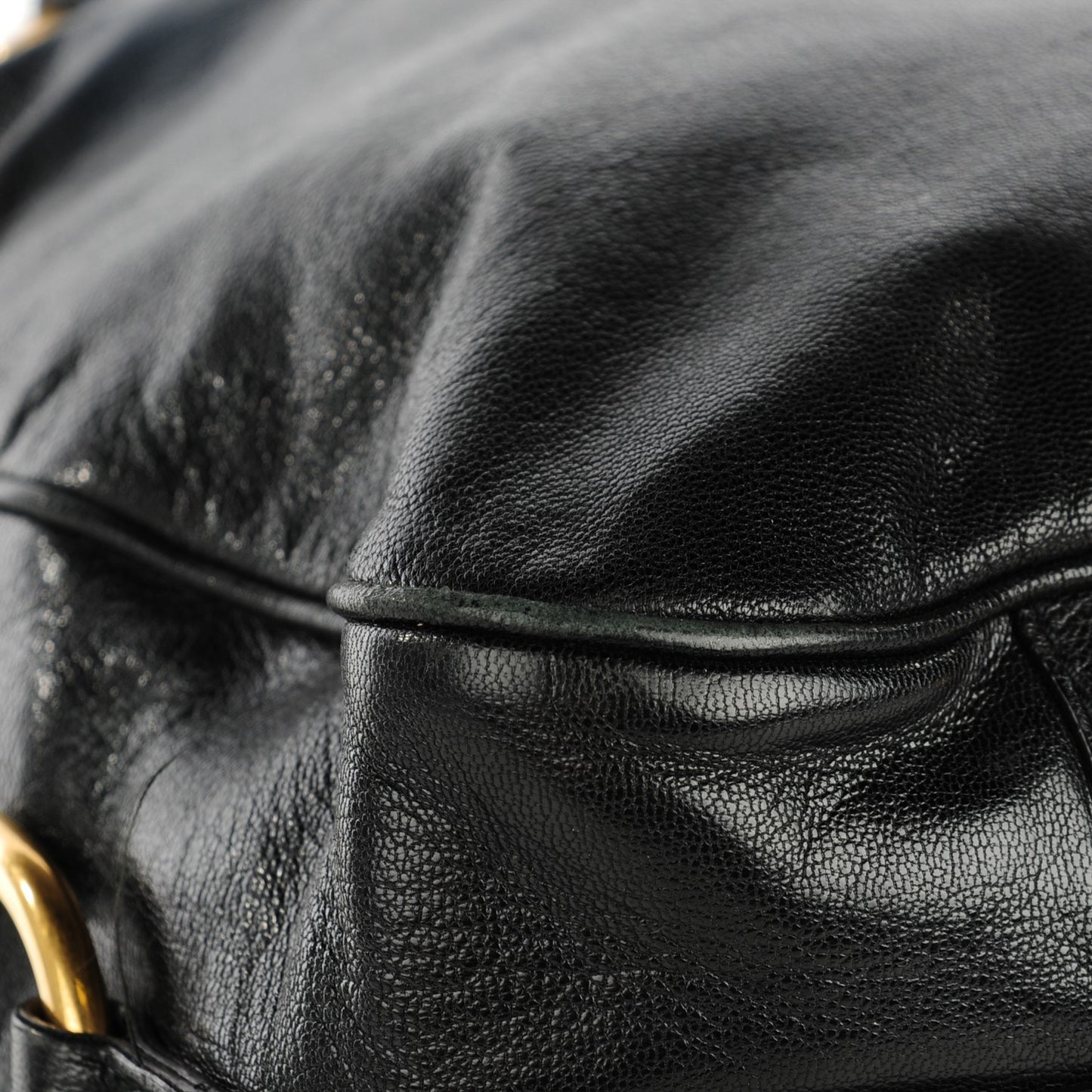 Leather Muse Messenger Bag Black