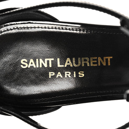 Saint Laurent Patent Cassandra 100 Ankle Strap Sandals 39 Black 9 of 10