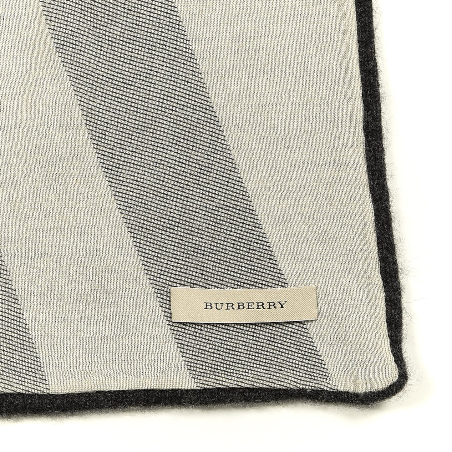Cashmere Wool Solid To Check Knitted Scarf Black