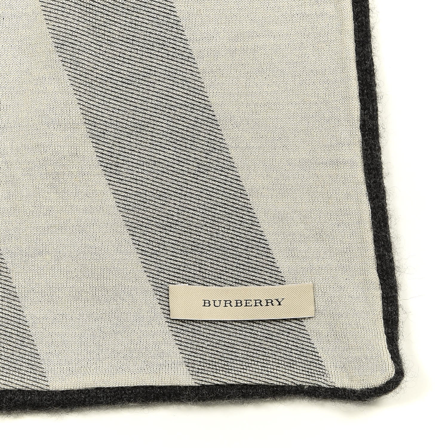 Burberry Cashmere Wool Solid To Check Knitted Scarf Black 3 of 3