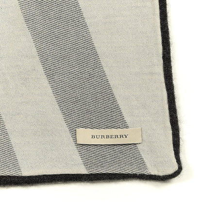 Burberry Cashmere Wool Solid To Check Knitted Scarf Black 3 of 3