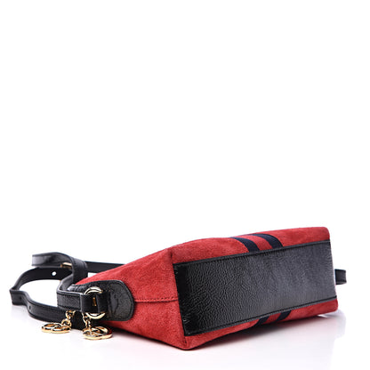 Gucci Suede Patent Web GG Small Ophidia Dome Shoulder Bag Hibiscus Red 4 of 11