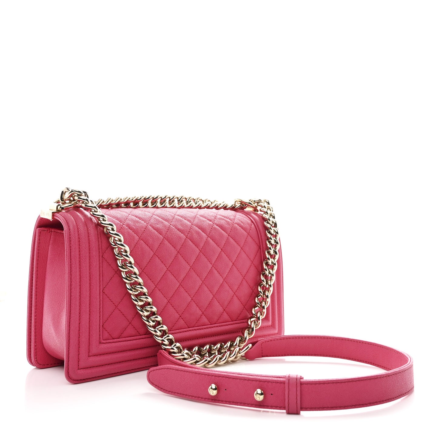 Caviar Quilted Medium Boy Flap Pink