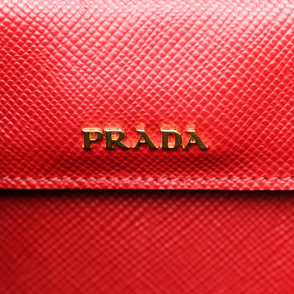 Prada Saffiano Cuir Large Double Bag Fuoco Black 7 of 10