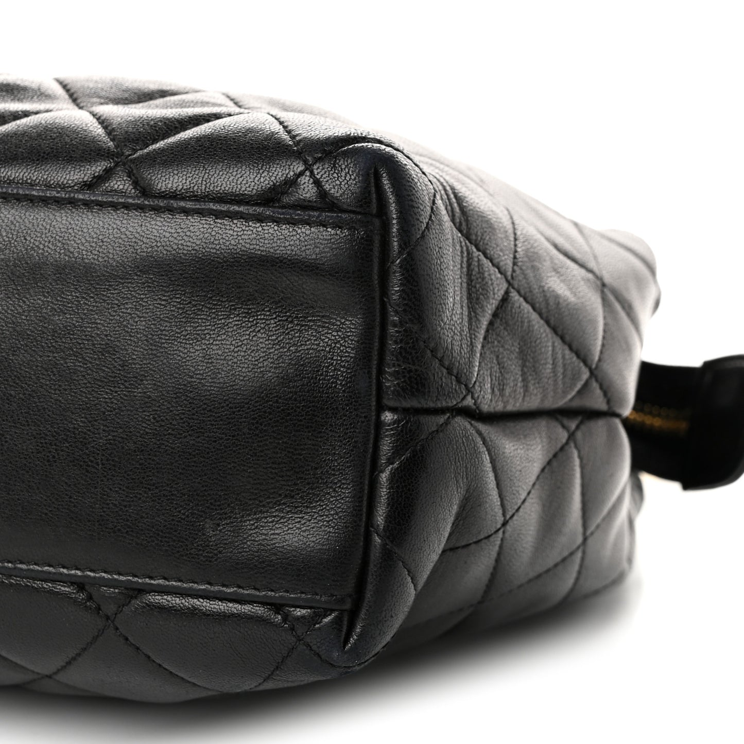 Lambskin Quilted Shoulder Bag  Black
