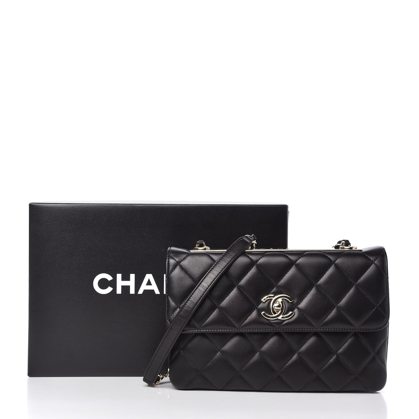 Lambskin Quilted Medium Trendy CC Flap Black