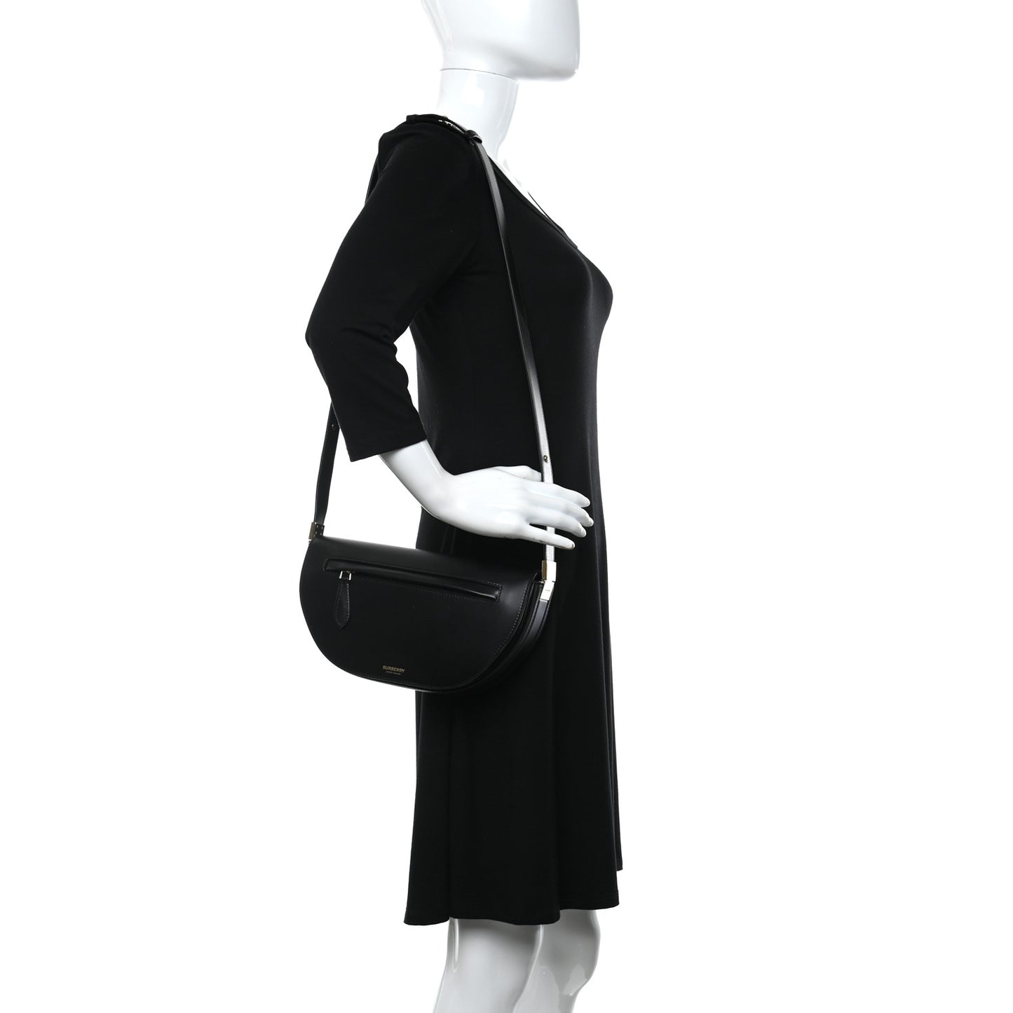 Calfskin Small Olympia Shoulder Bag Black