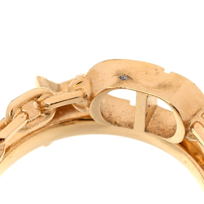 Christian Dior Metal Crystal Shiny-D Ring L Gold 4 of 4