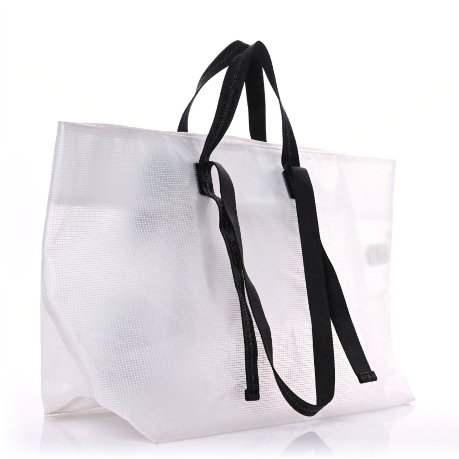 Off-White PVC Transparent Arrows Logo Tote Bag White Black 3 of 15