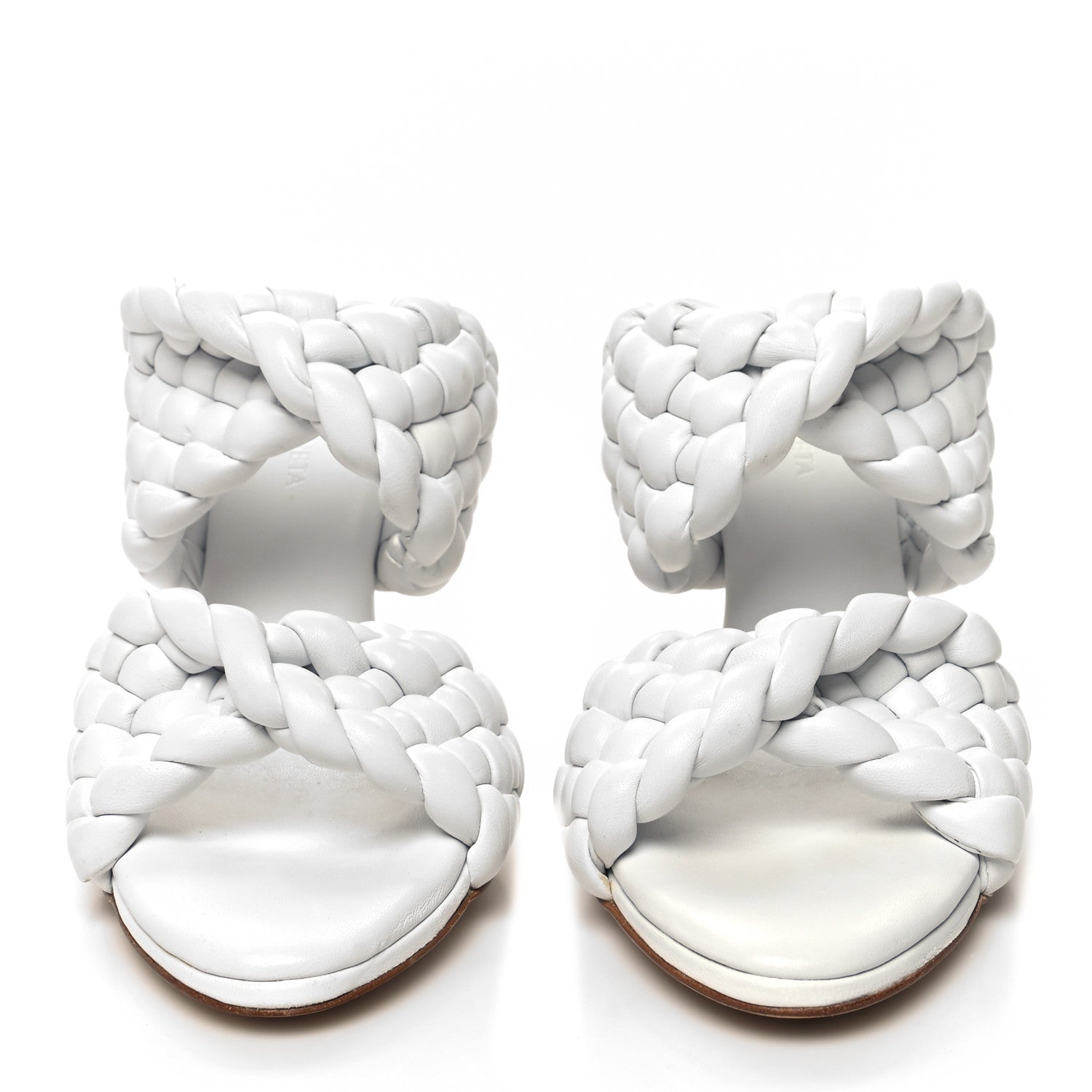 Bottega Veneta Nappa Twisted Padded Intrecciato Curve Slide Sandals 37.5 Optic White 2 of 10