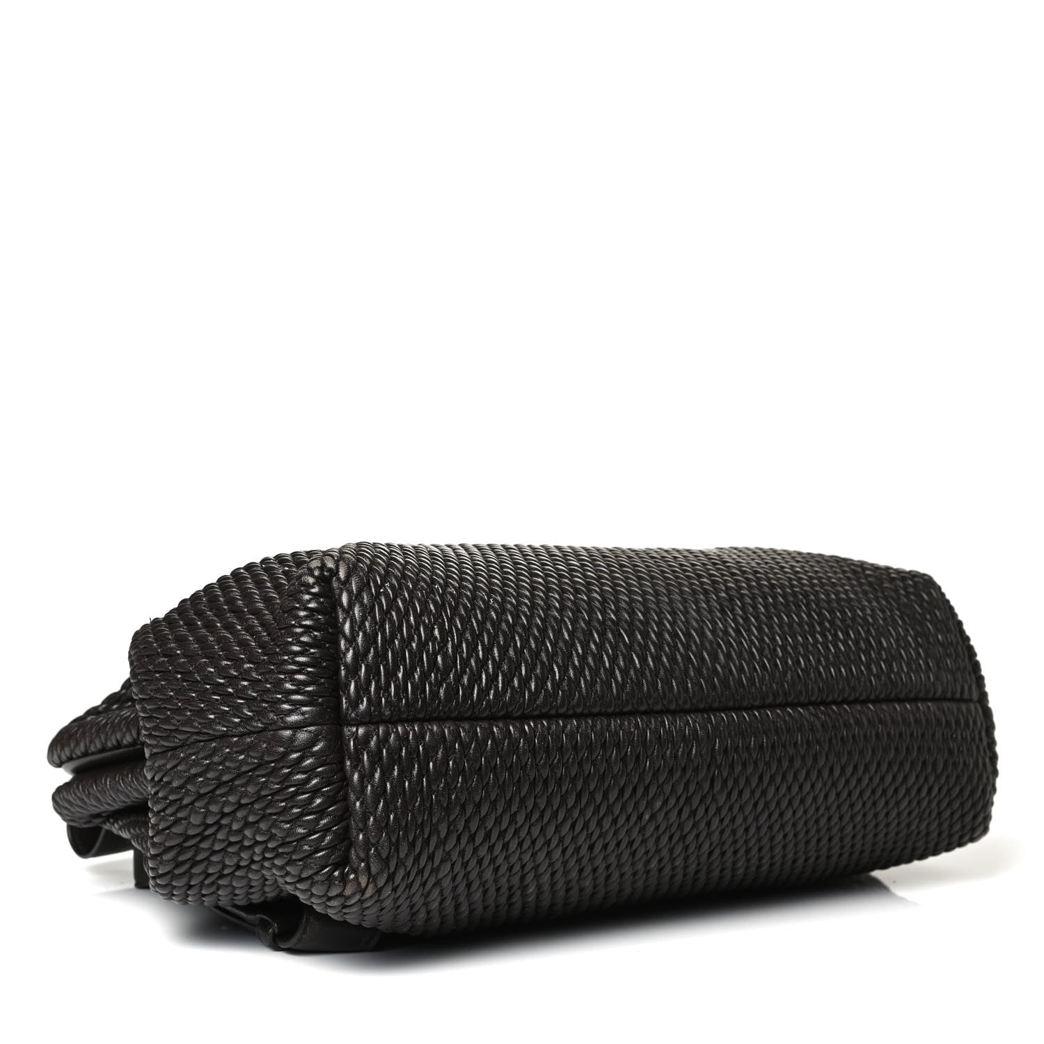 Bottega Veneta Lambskin Knit Small The Point Triangle Bag Black 5 of 12