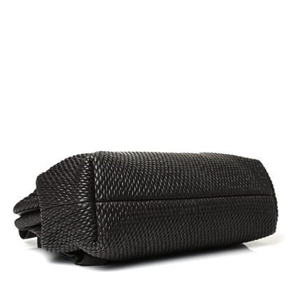 Bottega Veneta Lambskin Knit Small The Point Triangle Bag Black 5 of 12