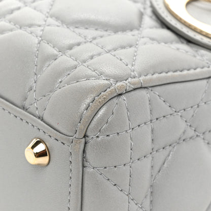 Christian Dior Metallic Lambskin Cannage Mini Lady Dior Grey 12 of 16