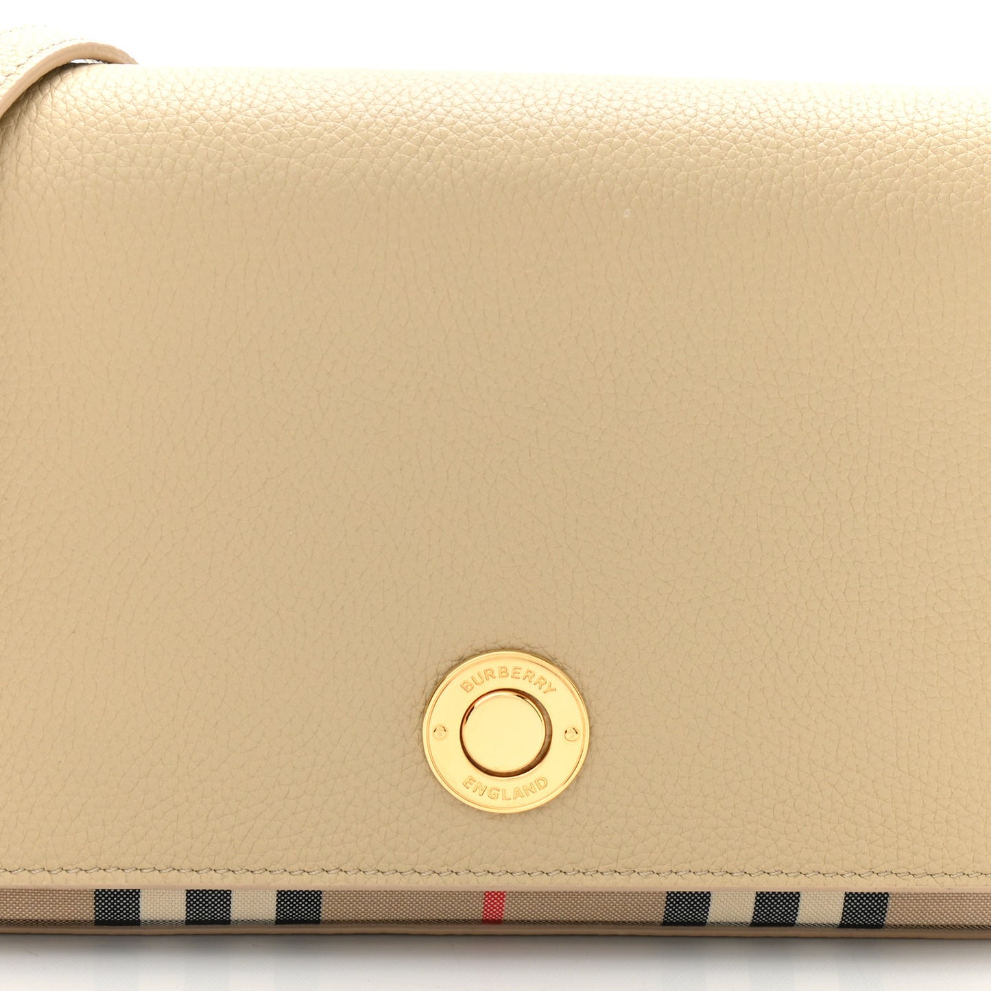 Grainy Calfskin Vintage Check Hampshire Crossbody Beige