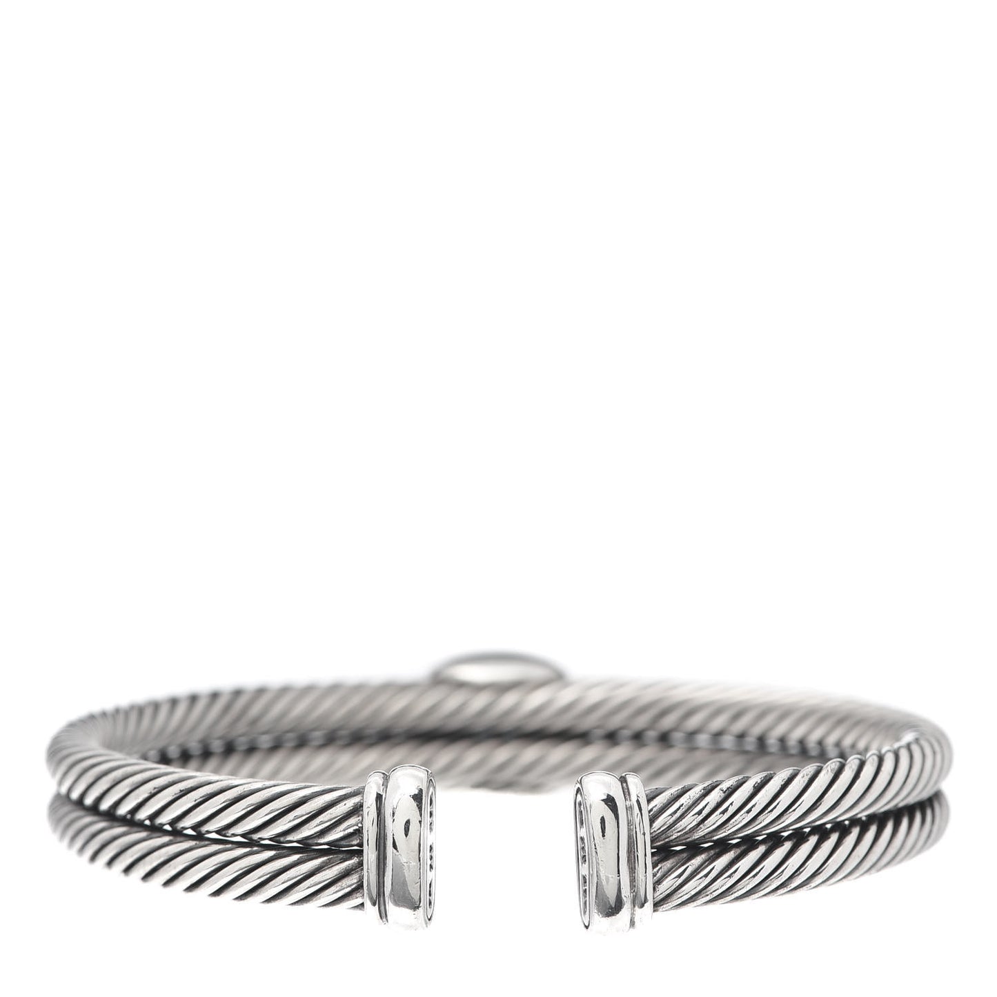 Sterling Silver 18K Yellow Gold Blue Topaz Albion Double Cable Bracelet