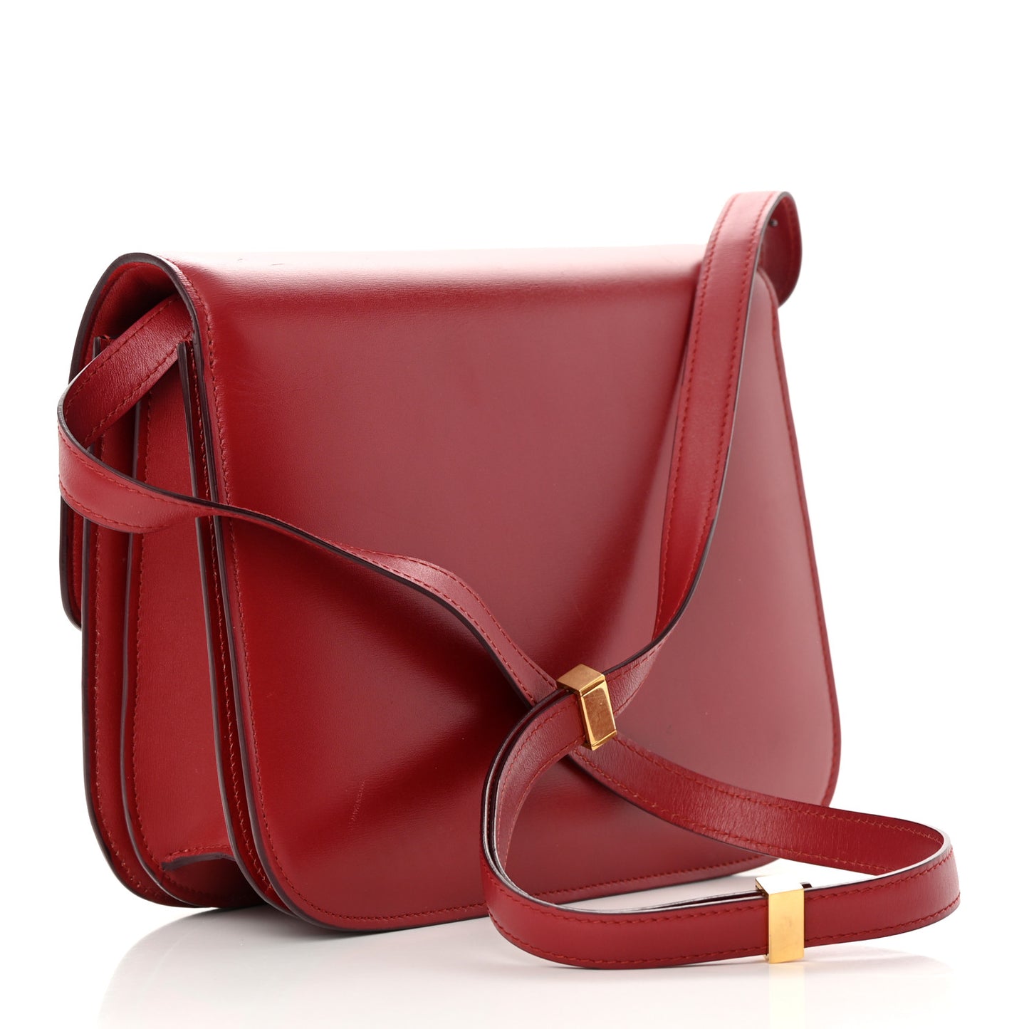 Box Calfskin Medium Classic Box Flap Bag Dark Brick