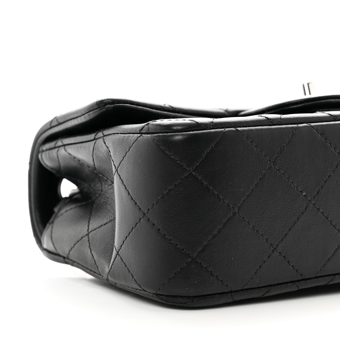 Lambskin Quilted Mini Rectangular Flap Black