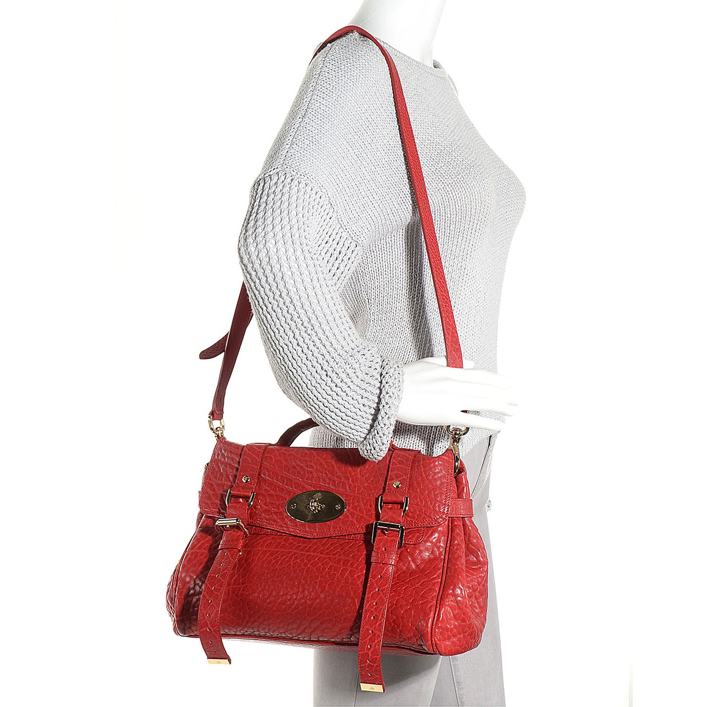 Shrunken Calfskin Medium Alexa Poppy Red